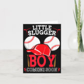 Little Slugger Boy Coming Soon Baby Announcement B Kaart (Voorkant)