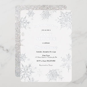 Little Snowflake Baby shower Folie Uitnodiging