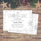 Little Snowflake Baby shower Grijs & Silver Glitte Kaart