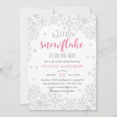 Little Snowflake Baby shower Invitation Kaart (Voorkant)