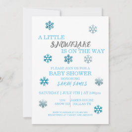 Little Snowflake Baby shower Invitation Kaart