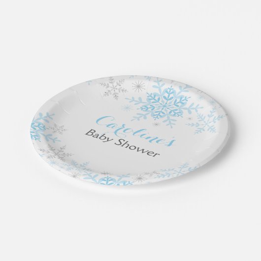 Little Snowflake Baby shower papier Bord (Gekanteld)