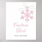 Little Snowflake Baby Shower Table Sign Poster (Voorkant)