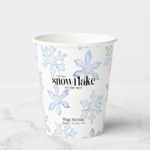 Little Snowflake Blue Wintery Baby shower Papieren Bekers