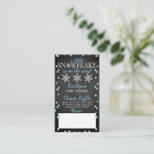Little Snowflake Boys Winter Baby shower Diaper Informatiekaartje (Staand voorkant)