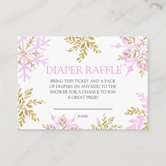 Little Snowflake Diaper Raffle Enclosure Card Informatiekaartje (Voorkant)