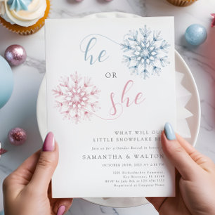 Little Snowflake Gender Reveal Party Uitnodiging