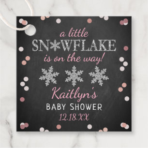 Little Snowflake Girls Winter Baby shower Bedankjes Labels
