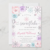 Little Snowflake Winter Baby Shower Invitation (Devant)