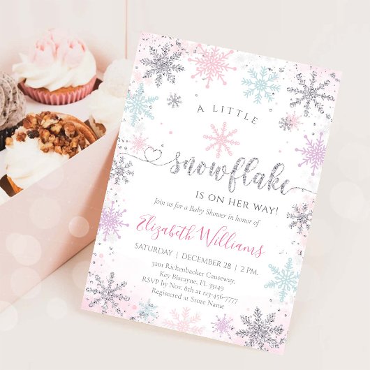 Little Snowflake Winter Baby Shower Invitation