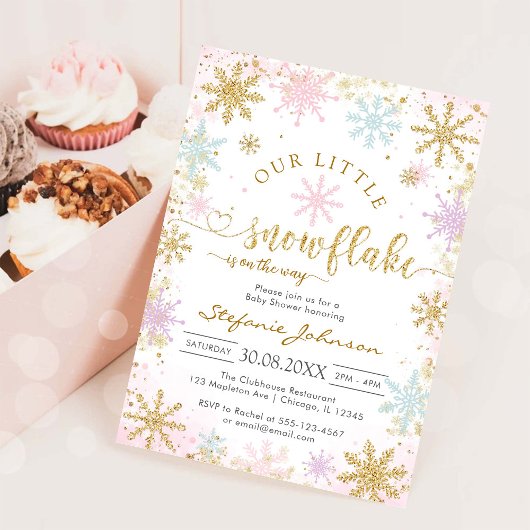 Little Snowflake Winter Baby Shower Invitation