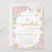 Little Snowflake Winter Baby Shower Invitation (Devant)