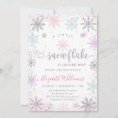 Little Snowflake Winter Baby Shower Invitation (Devant)