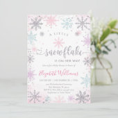 Little Snowflake Winter Baby Shower Invitation (Debout devant)