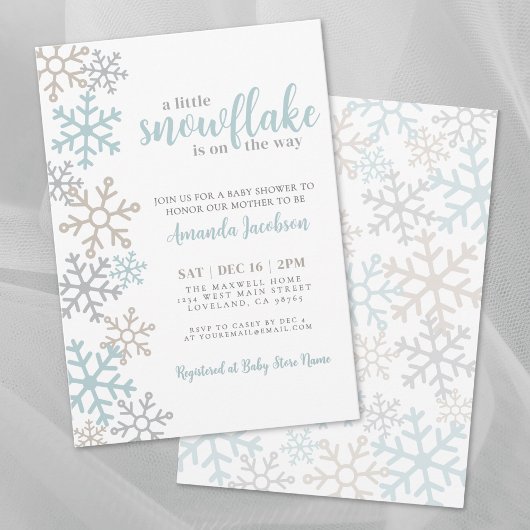 Little Snowflake Winter Baby Shower Kaart