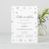 Little Snowflake Winter Invitation - Baby shower Kaart (Staand voorkant)