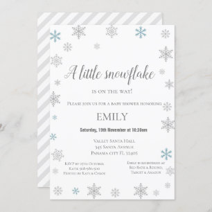 Little Snowflake Winter Invitation - Baby shower Kaart