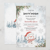 Little Snowman Baby shower Kaart (Voorkant / Achterkant)