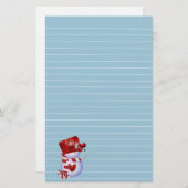 Little Snowman in Red Pet Briefpapier (Voorkant / Achterkant)