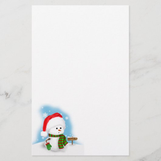 Little Snowman Stationery Briefpapier (Voorkant)