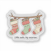 Little Socks Big Surprises Christmas Sticker (Devant)
