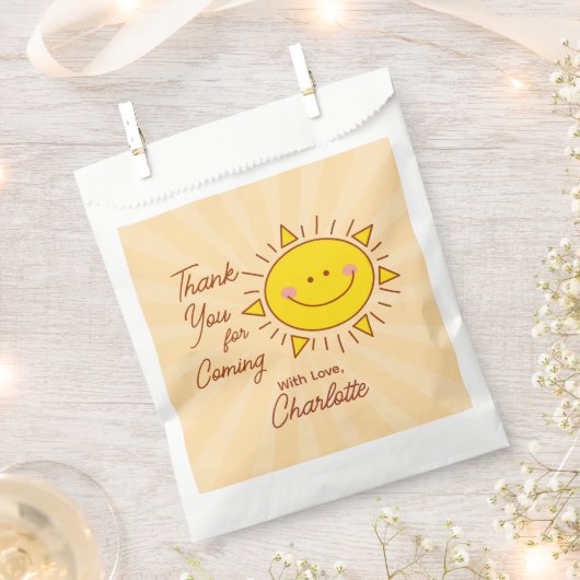 Little Sonshine Baby shower Bedankt voor je komst Bedankzakje (Geknipt)