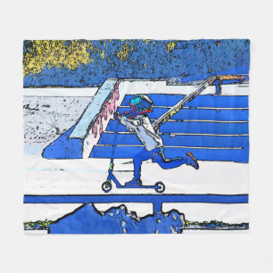 Little Speedster - Stunt Scooter Rider Fleece Deken