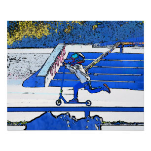 Little Speedster - Stunt Scooter Rider Poster Perfect Poster