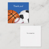 Little Sports Ball Merci Carte de note (Devant / Derrière)