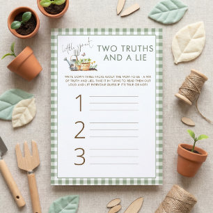 Little Sprout 2 Waarheden 1 Leugen Baby Shower Spe Kaart