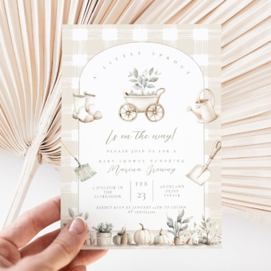 Little Sprout Baby shower Invitation Kaart
