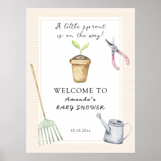 Little Sprout Baby shower Poster (Voorkant)
