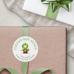 Little Sprout Baby shower Ronde Sticker