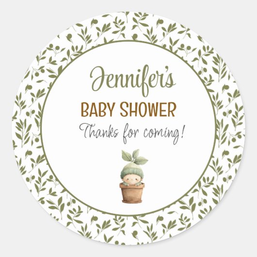 Little Sprout Baby Shower Sticker (Devant)