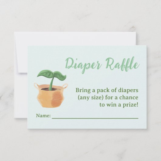 Little Sprout Diaper Raffle Baby shower Kaart (Voorkant)