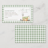 Little Sprout Diaper Raffle Gingham Baby shower Informatiekaartje (Voorkant / Achterkant)