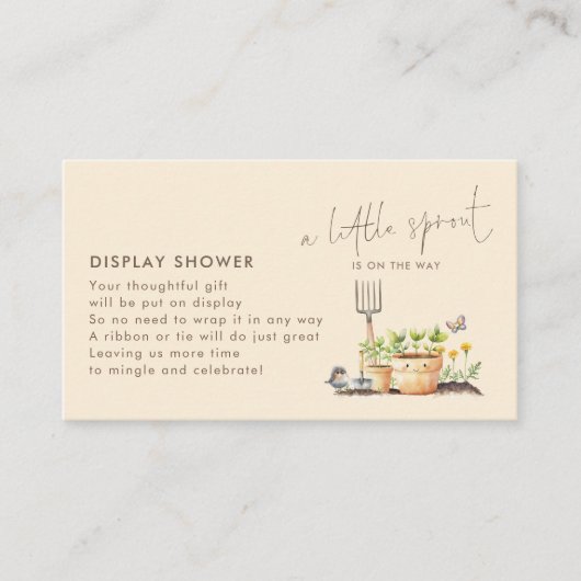 Little Sprout Display Baby shower Informatiekaartje (Voorkant)