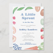 Little Sprout Farmers Market Baby Boy Shower Kaart (Voorkant)