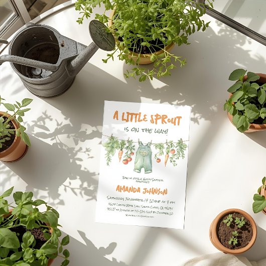 Little Sprout Garden Clothesline Baby Shower Kaart