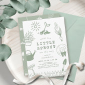 Little Sprout Hand-drawn Garden Baby Shower Kaart