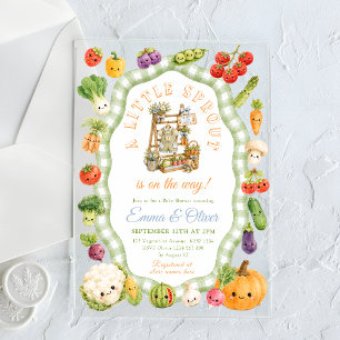 Little Sprout Jongens Baby Shower Acryl Uitnodigingen