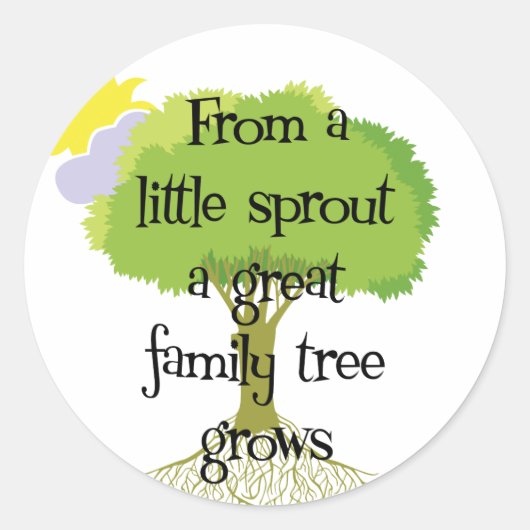 Little Sprout Ronde Sticker (Voorkant)