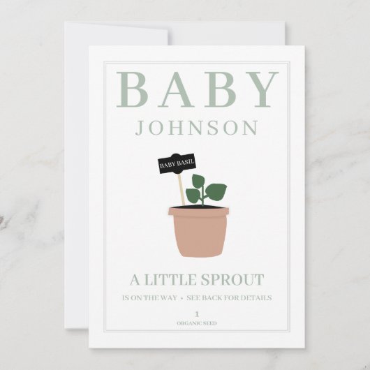 Little Sprout Seed Packet Geslacht Reveal Uitnodig Kaart (Voorkant)