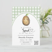 Little Spud Baby shower Invitation Kaart (Staand voorkant)