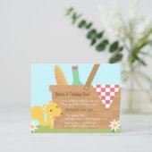Little Squirrel Park Picnic Kids Birthday Party Kaart (Staand voorkant)