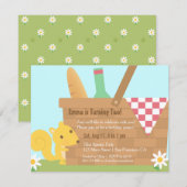 Little Squirrel Park Picnic Kids Birthday Party Kaart (Voorkant / Achterkant)