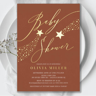 Little Star Baby shower Folie Invitation Folie Uitnodiging