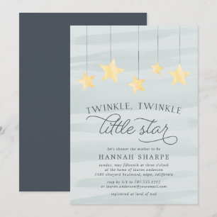 Little Star Baby shower Invitation Munt Kaart