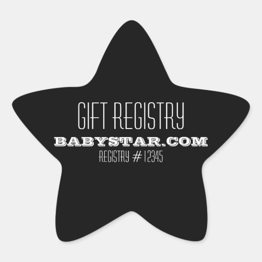 LITTLE STAR BABY SHOWER REGISTRY STICKER (Voorkant)