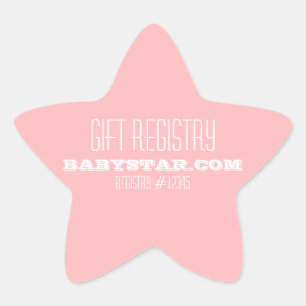 LITTLE STAR BABY SHOWER REGISTRY STICKER